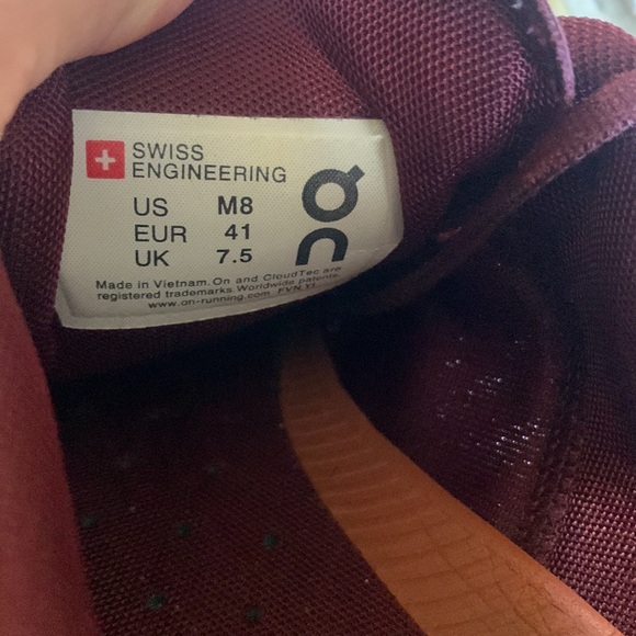 On Running Cloudflow Sneakers Red Rust Tones Men’s Size 8 - Picture 8 of 8